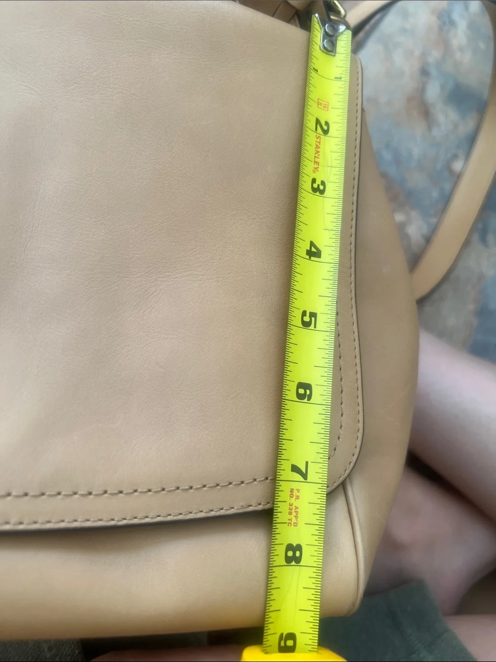 Coach Tan Leather Shoulder Bag with Gold Hardware